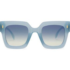 Women's Milky Blue Frame/Blue Lens Vintage Oversized Square Sunglasses